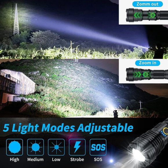Anker Bolder LC40 Flashlight, 400 Lumens, Rechargeable, IPX5 Water Resistant, 5 Modes, Indoor/Outdoor Use